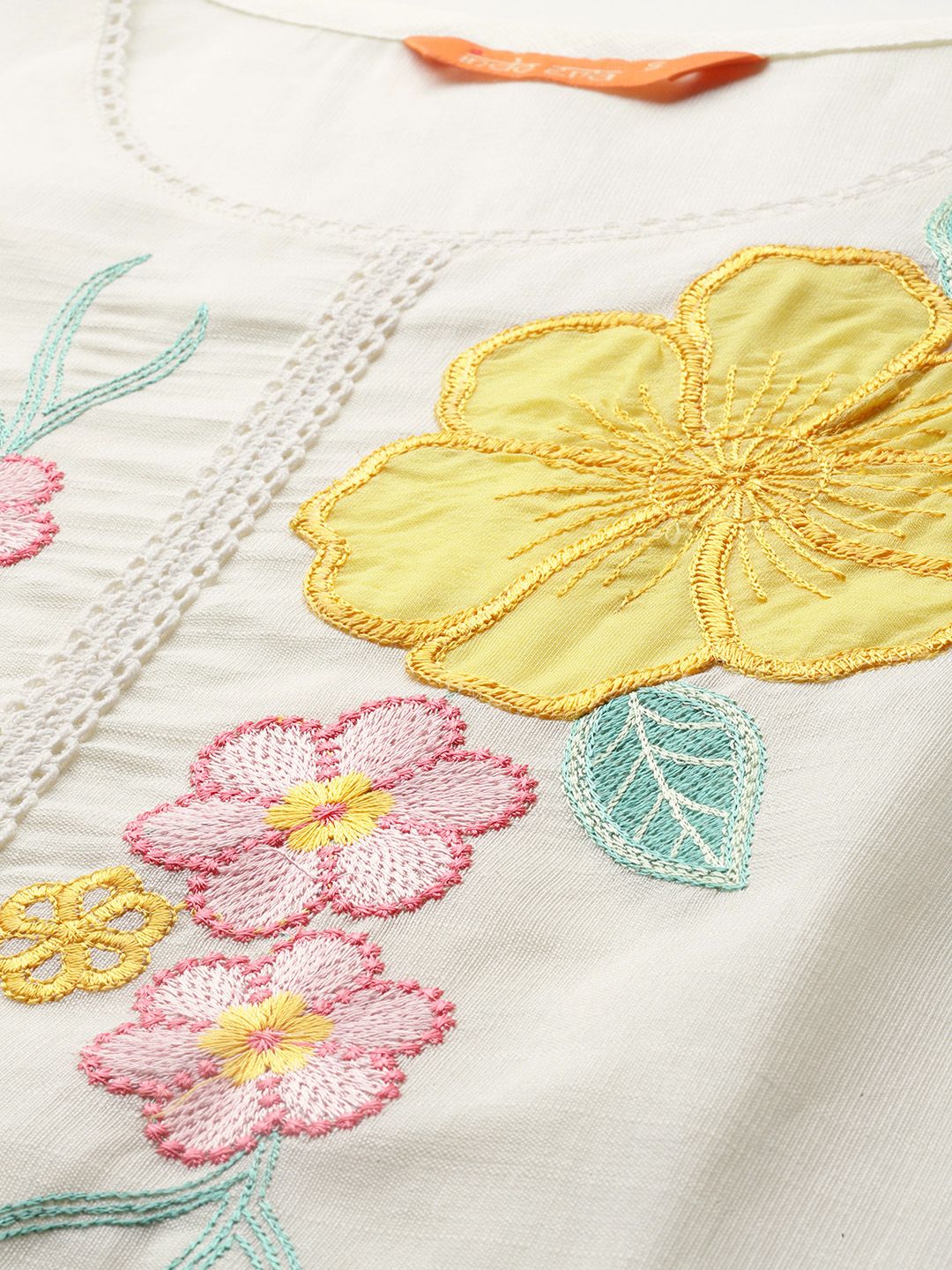 Floral Embroidered Thread Work Kurta with Trousers & With Dupatta