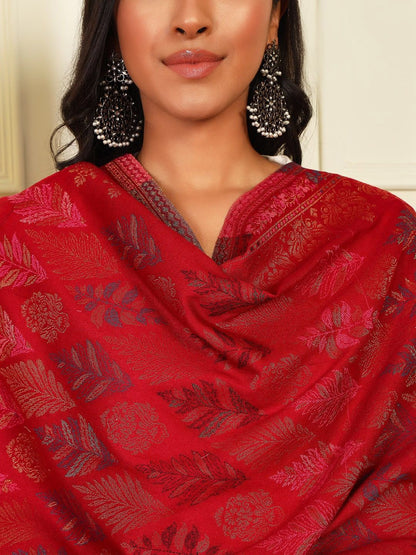Dhiyona PA Floral Woven Design Woollen Shawl