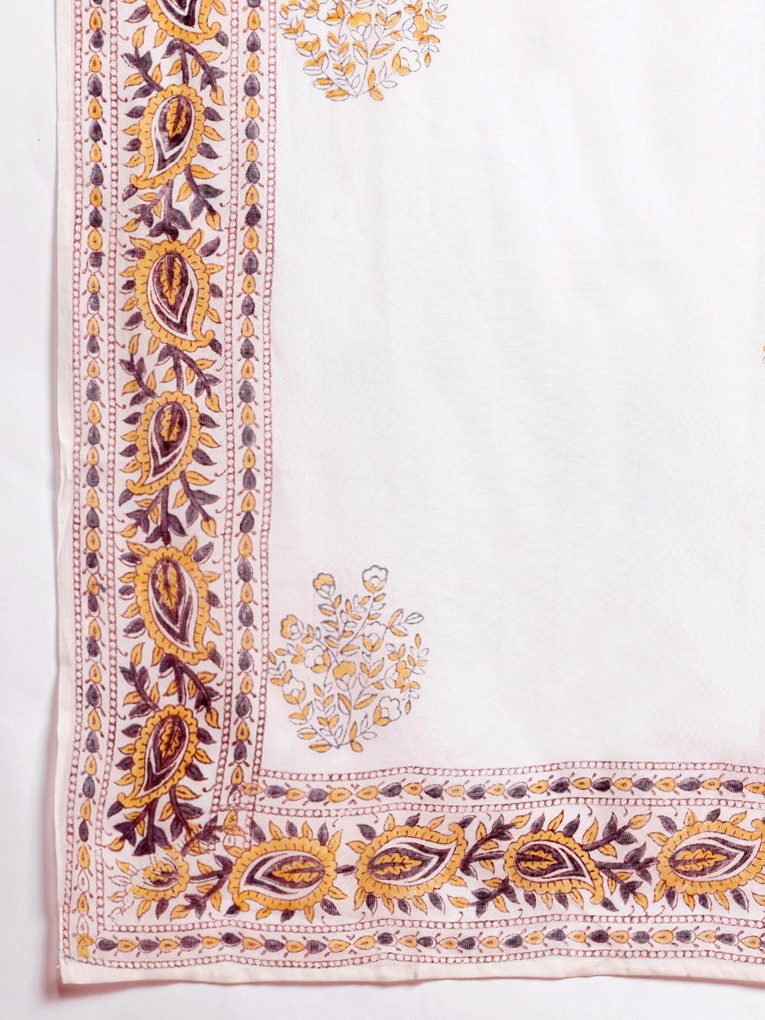Dhiyona IE Ethnic Motifs Printed Empire Mirror Work Pure Cotton Kurta Set
