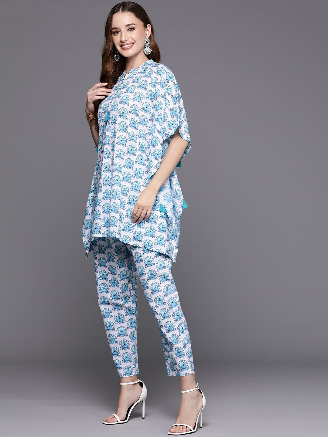 Dhiyona IE Women Printed Pure Cotton Tunic with Trousers