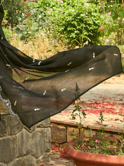 Ethnic Motifs Embroidered Regular Thread Work Kurta with Trousers & Dupatta