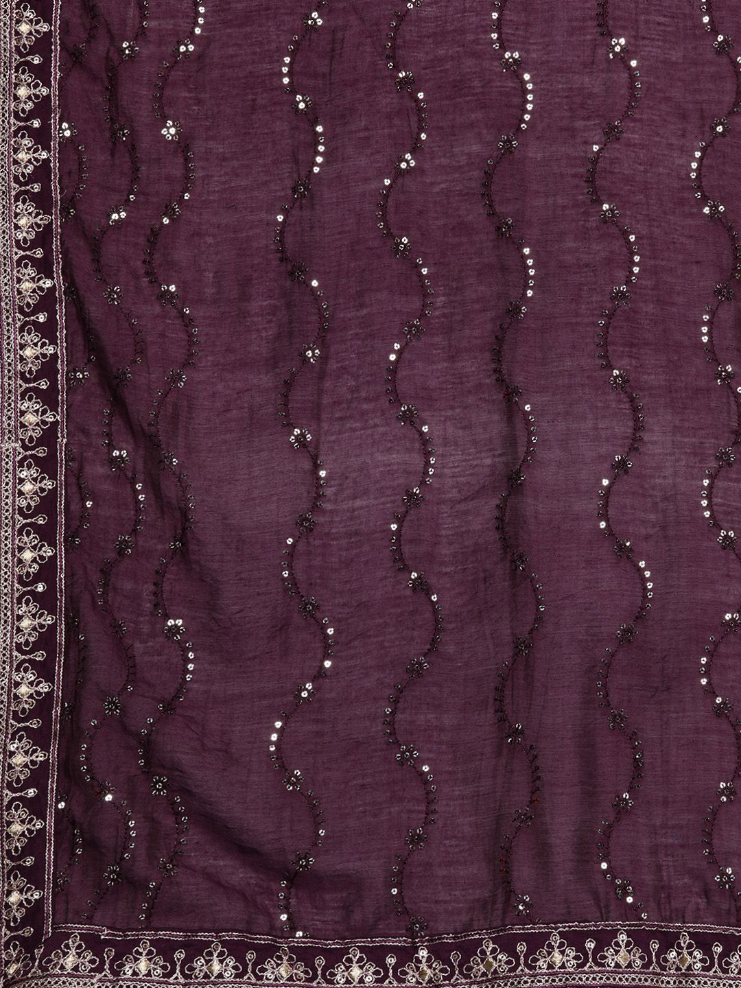 Dhiyona IE Plus Size Ethnic Motifs Embroidered Sequinned Kurta with Trousers & Dupatta