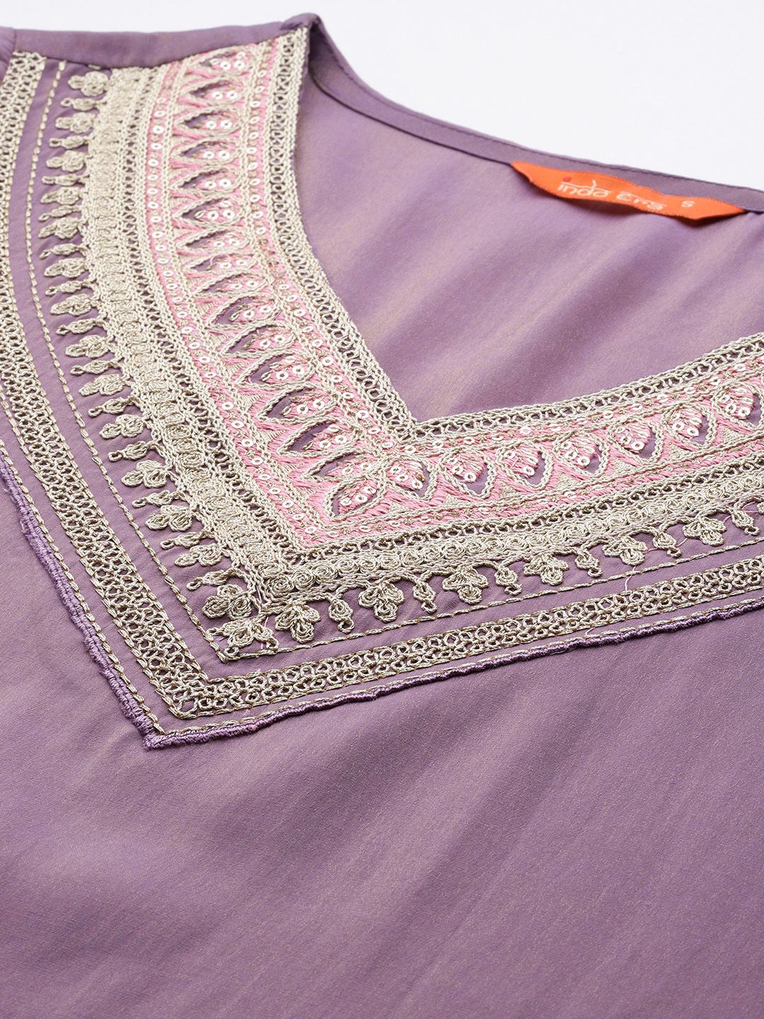 Ethnic Motifs Embroidered Sequinned Kurta With Trousers & Dupatta