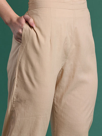 Floral Embroidered Kurta with Trousers & Dupatta