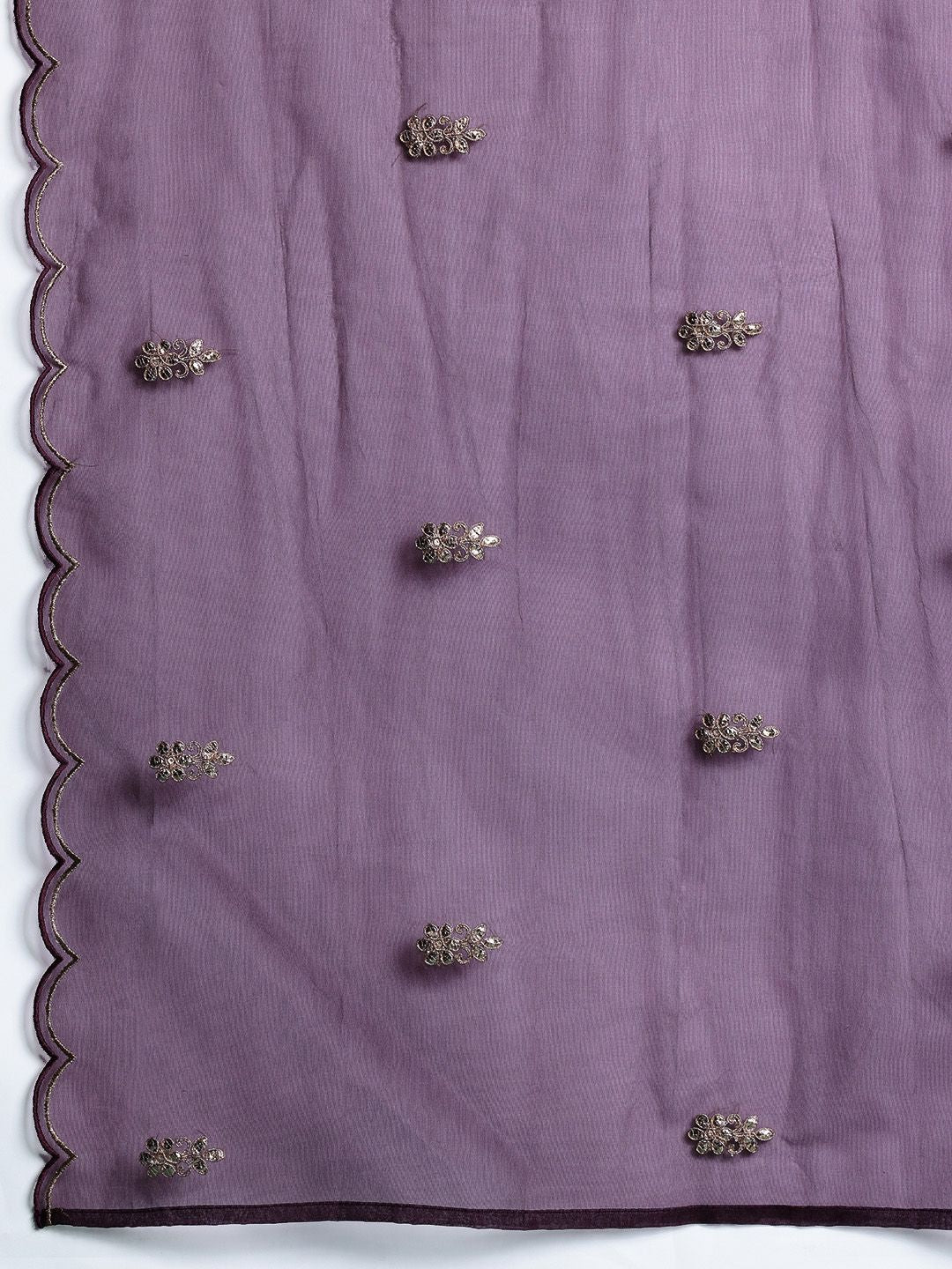 Dhiyona IE Ethnic Motifs Embroidered Gotta Patti Kurta with Trousers & With Dupatta