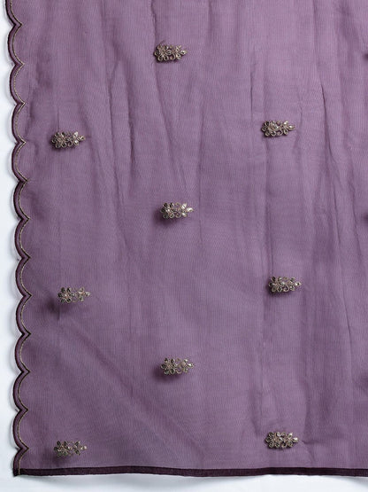Dhiyona IE Ethnic Motifs Embroidered Gotta Patti Kurta with Trousers & With Dupatta