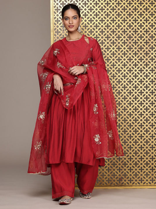 Dhiyona PD Women Yoke Design Thread Work Jashn Kurta & Palazzos With Dupatta