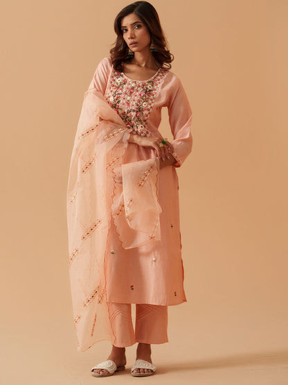 Dhiyona PD Women Ethnic Motifs Embroidered Kurta With Trousers & Dupatta