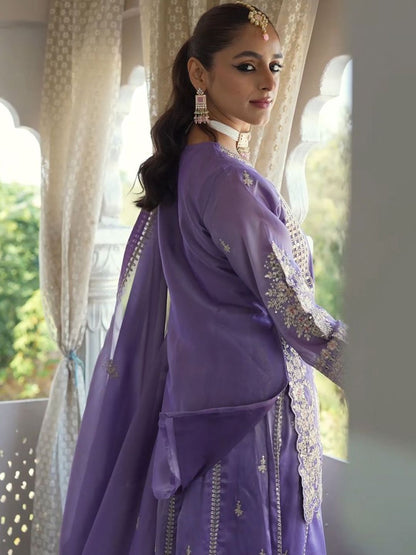 Women Ethnic Motifs Embroidered Regular Sequinned Kurta with Palazzos & With Dupatta