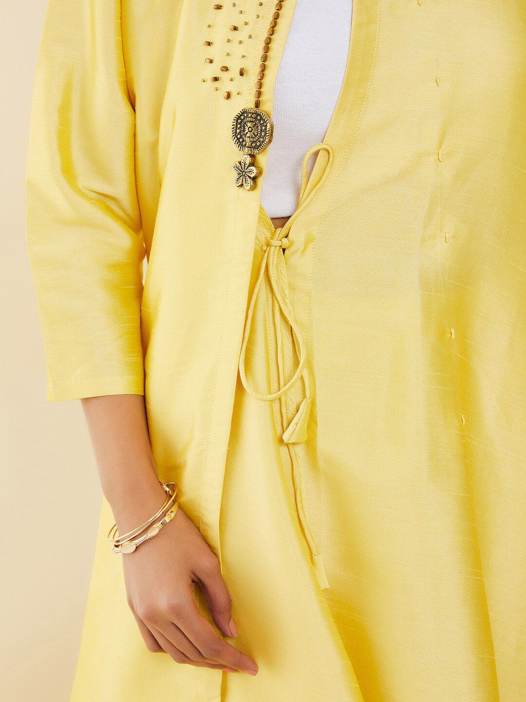 Dhiyona SO Women's Women Mustard Yellow Kurta with Trousers