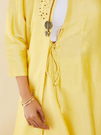 Dhiyona SO Women's Women Mustard Yellow Kurta with Trousers
