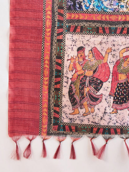 Dhiyona IE A-Line Kurta With Trousers & Dupatta