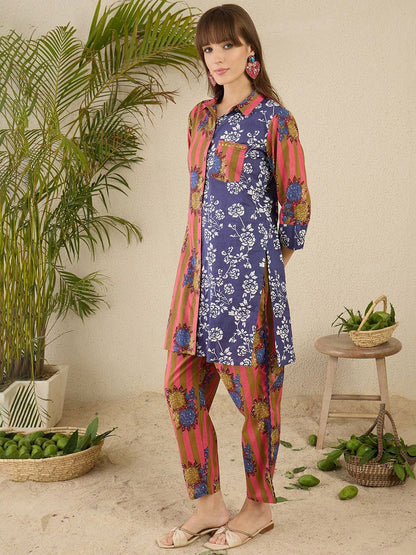 Dhiyona IE Printed Pure Cotton Kurta & Trouser Co-Ords