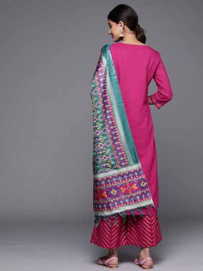 Dhiyona VA Women'sFloral Printed Regular Kurta With Palazzos & Dupatta