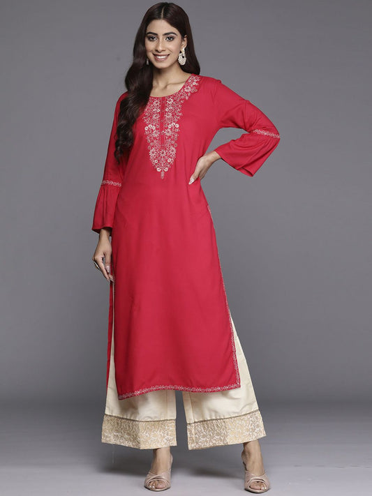 Dhiyona IE Ethnic Motifs Yoke Design Thread Work Straight Kurtas