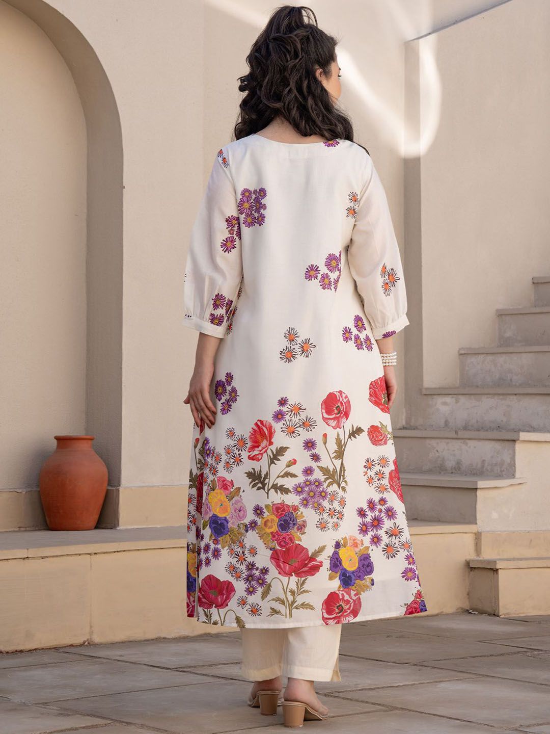 Dhiyona IE Printed A-Line Tunic & Trousers Co-Ord Set