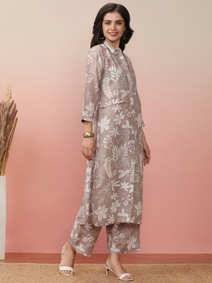 Dhiyona VA Women'sFloral Printed Kurta with Trousers