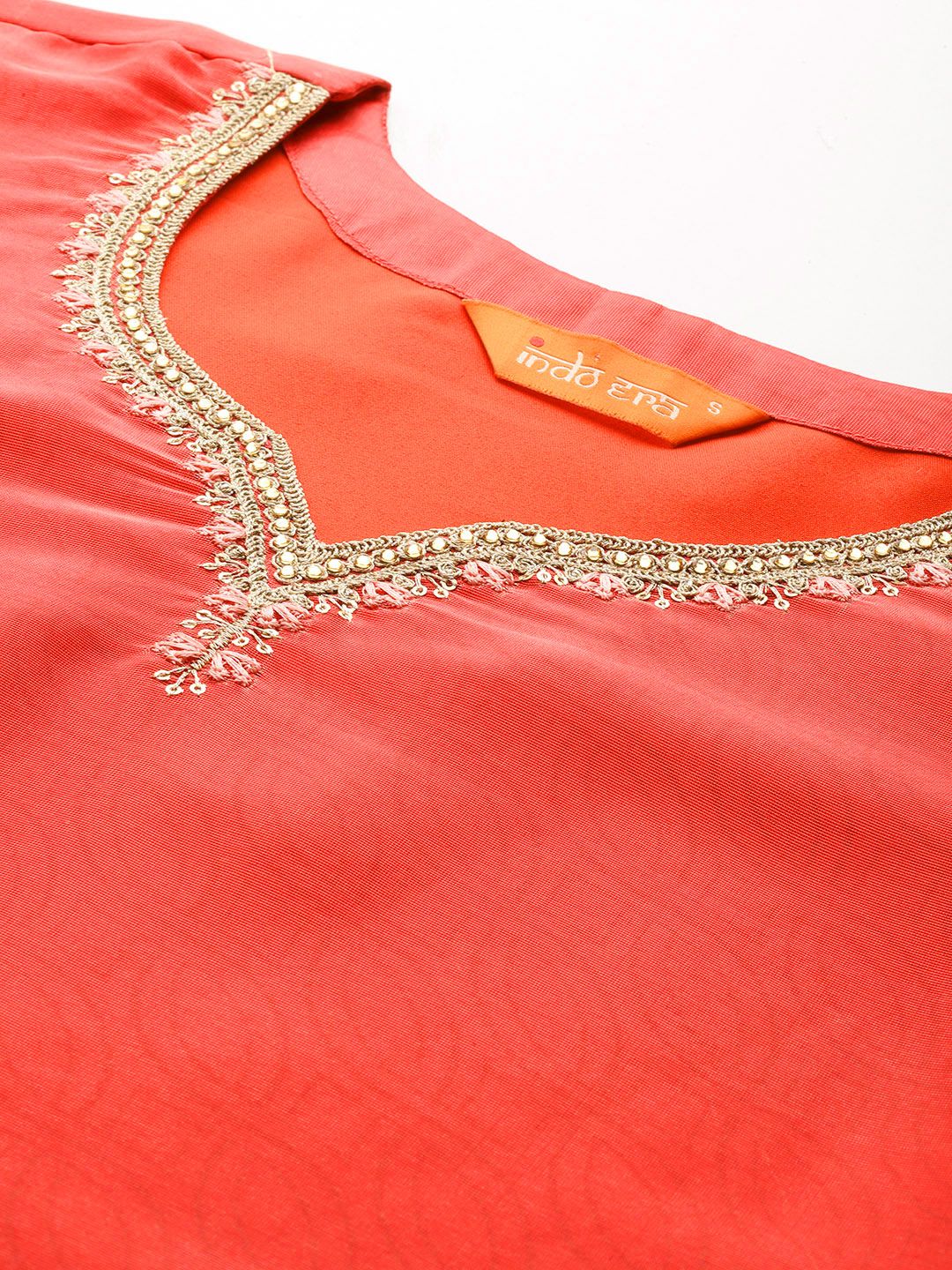 Floral Printed Sequinned Kurta with Trousers & Dupatta