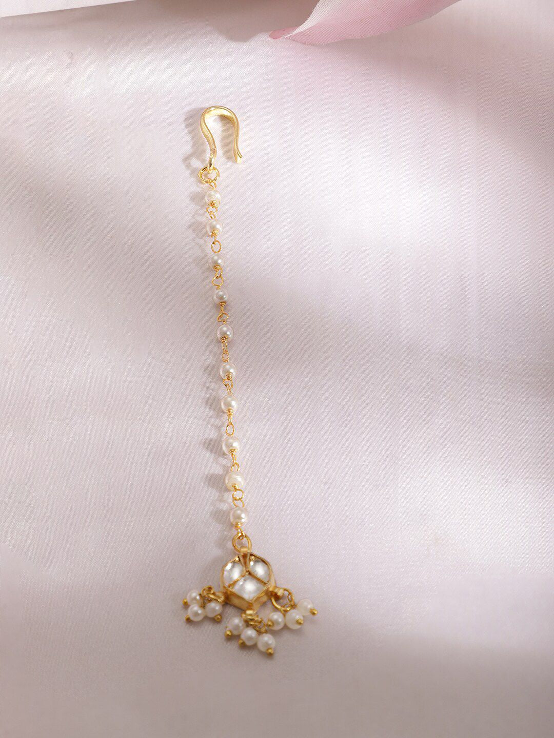 Dhiyona RJ Women's Gold-Plated Kundan Studded Maang Tikka Head Jewellery