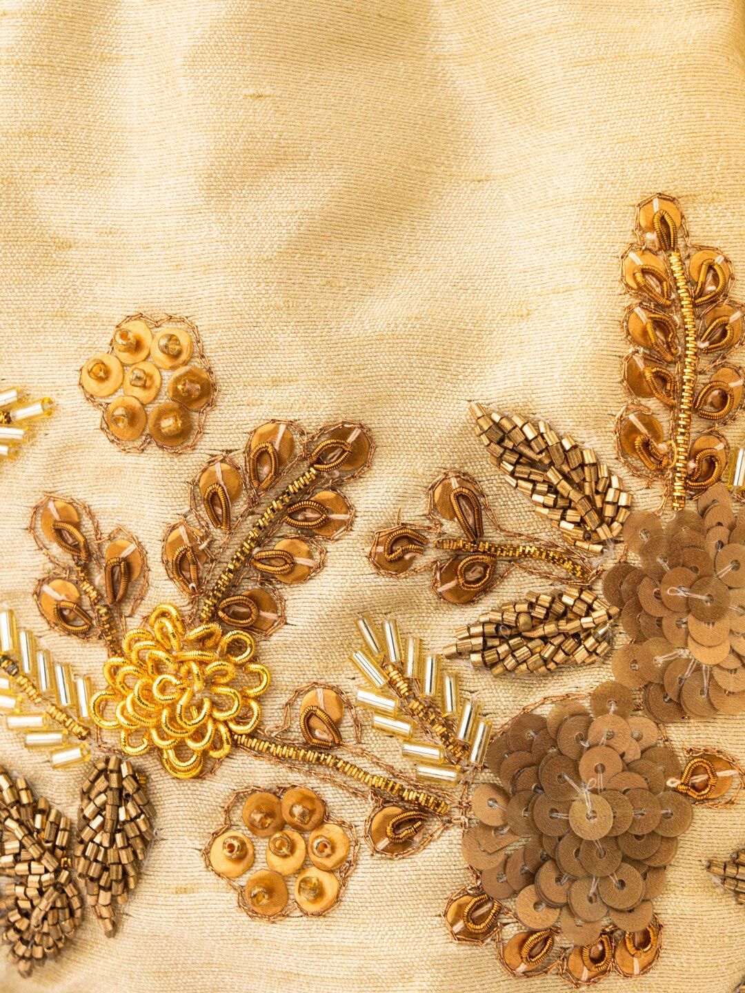 Dhiyona NR Women Cream Embroidered Potli Bag