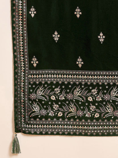 Dhiyona PD Women Floral Embroidered Straight Kurta With Trouser And Dupatta