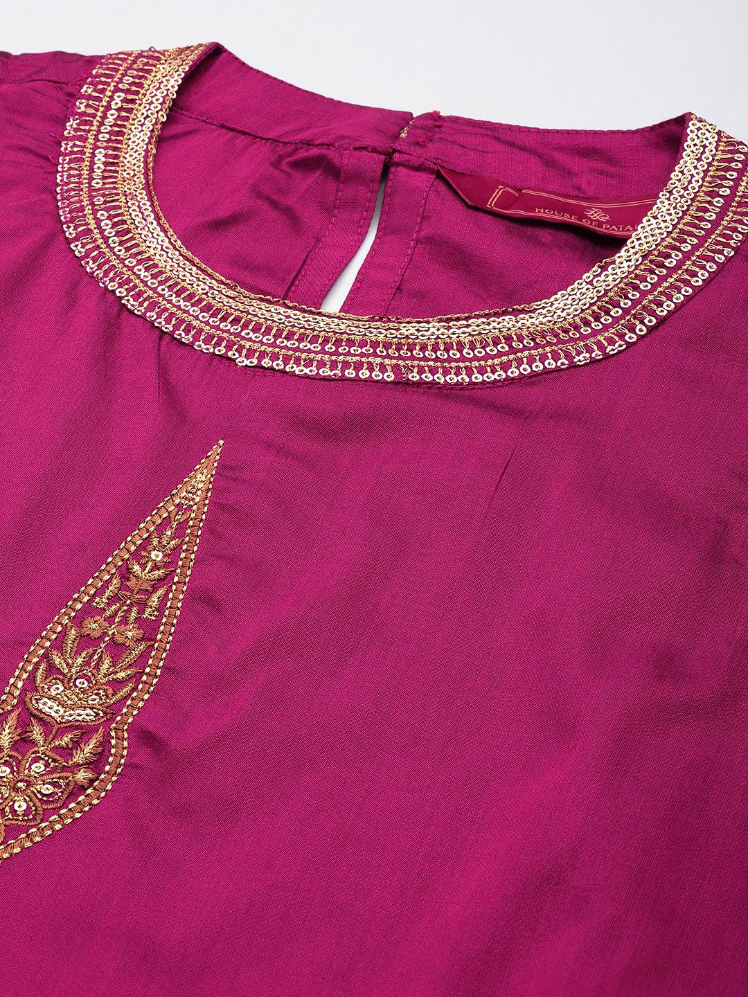 Dhiyona PD Women Jashn Ethnic Motifs Embroidered Zari Work Kurta With Palazzos & Dupatta