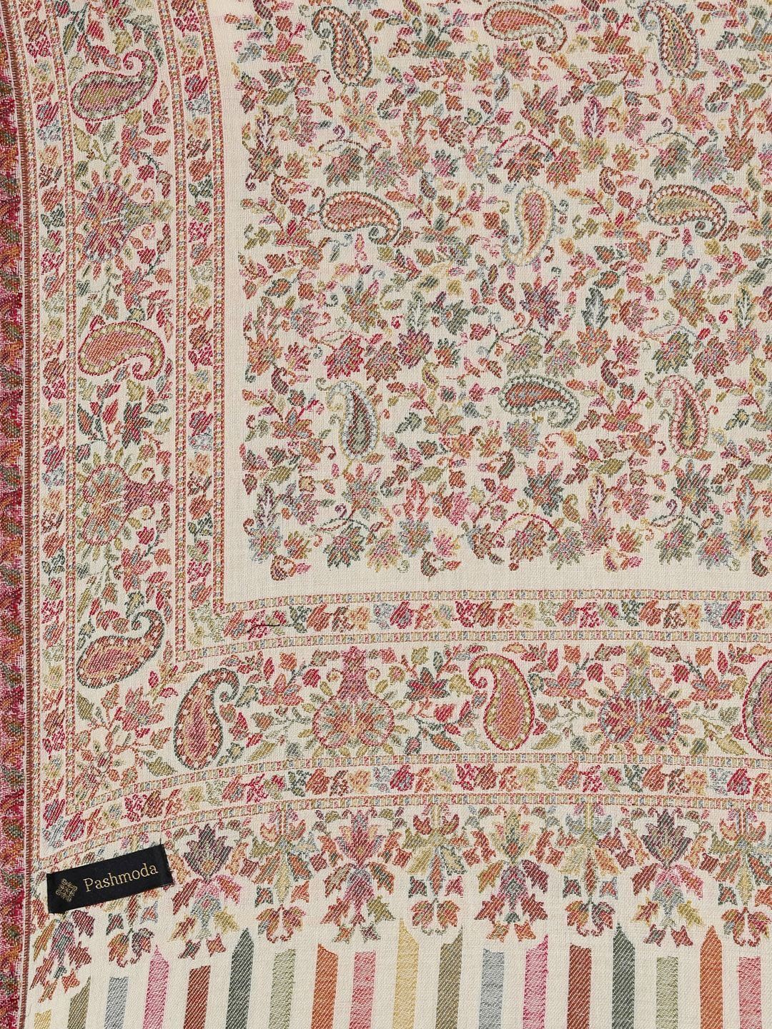 Dhiyona PA Women White Kaani Woven Shawl