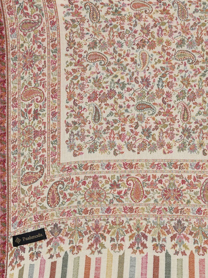 Dhiyona PA Women White Kaani Woven Shawl