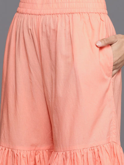 Dhiyona VA Women's Blue Ethnic Motifs Printed Straight Kurta with Sharara & With Dupatta