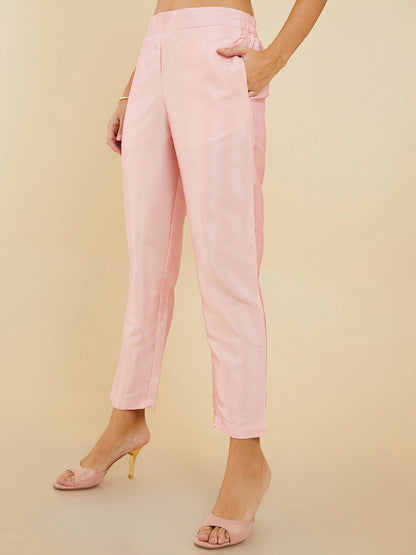 Dhiyona SO Women's Women Pink Kurta with Trousers