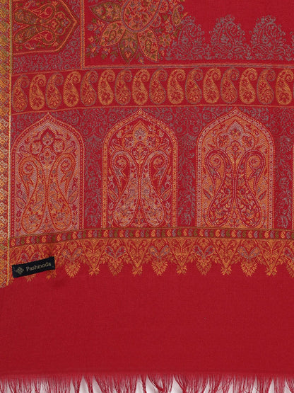 Dhiyona PA Women Maroon Woven-Design Shawl