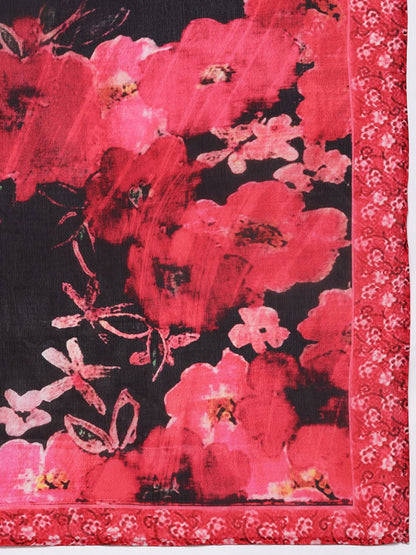 Dhiyona IE Women Ethnic Motifs Yoke Design Regular Velvet Kurta with Trousers & Dupatta