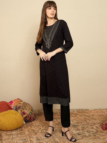 Dhiyona IE Pack of 2 Polka Dot Printed Straight Kurta