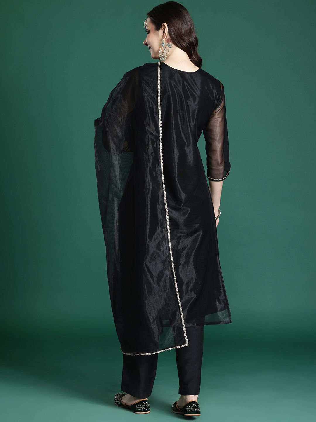 Ethnic Motifs Embroidered Kurta with Trousers & Dupatta