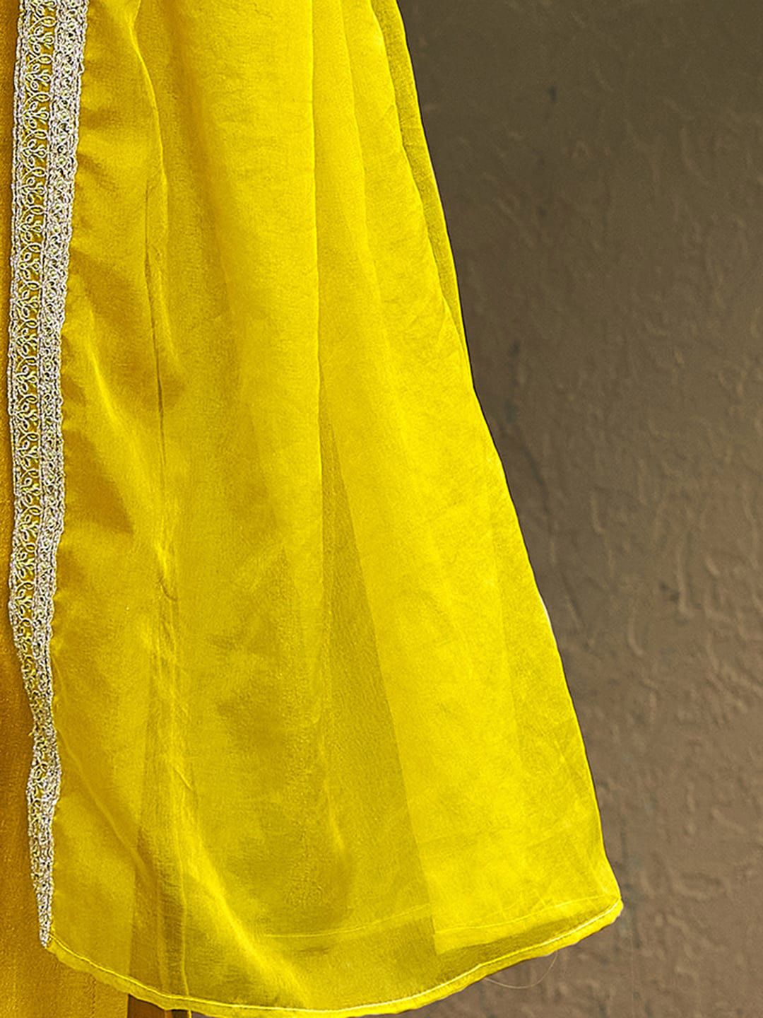 Dhiyona IE Ethnic Motifs Embroidered Straight Kurta & Trouser With Dupatta