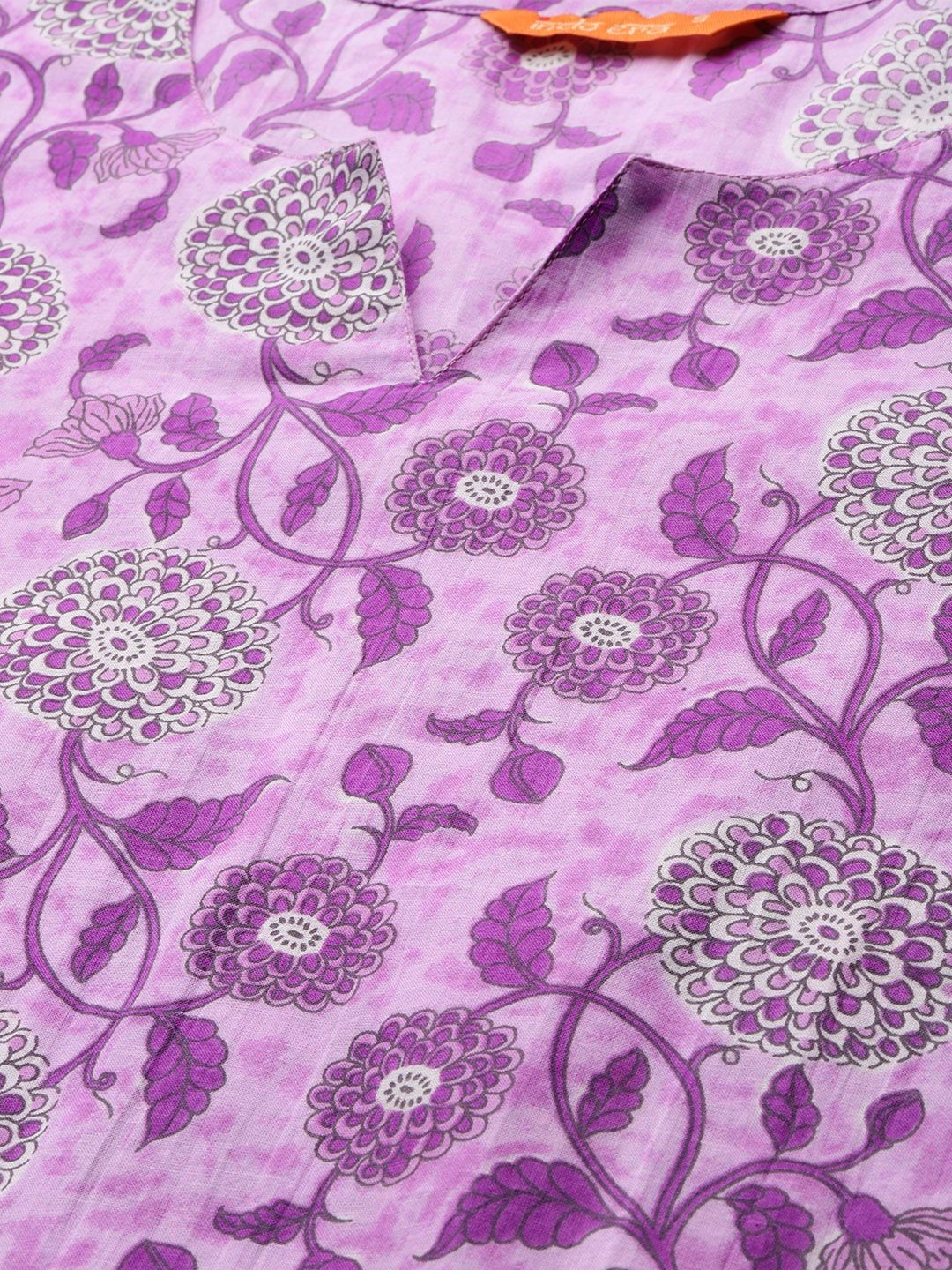 Dhiyona IE Floral Printed Pure Cotton Kurta with Trousers