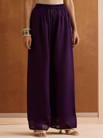 Dhiyona IS Women's Floral Embroidered Yoke Design Notch Neck Kurta With Palazzos And Dupatta