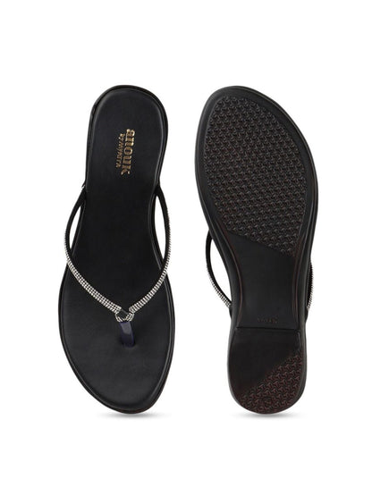 Dhiyona AK Women Embellished T-Strap Flats