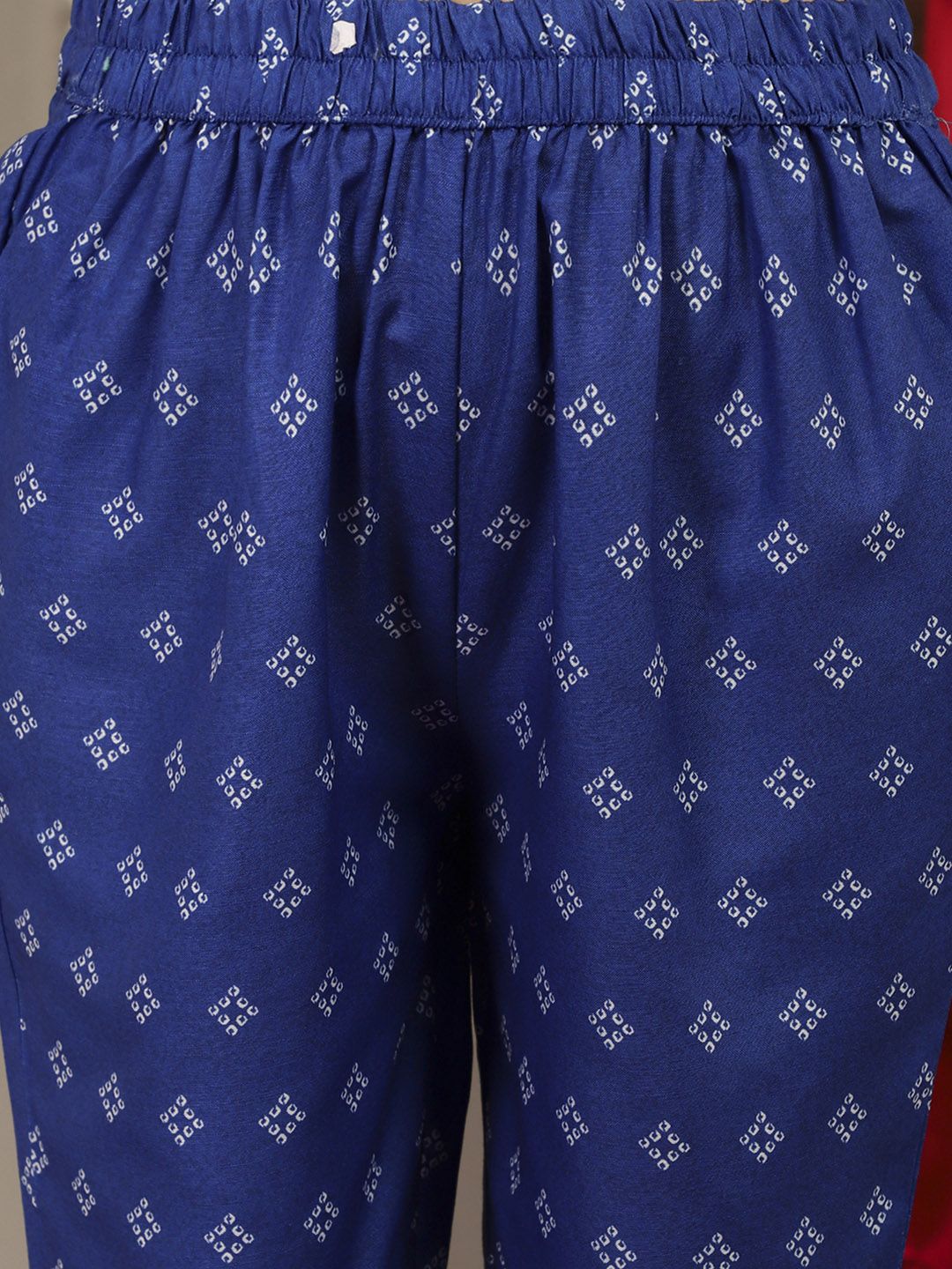 Dhiyona VA Women's Blue Bandhani Printed Gotta Patti Kurta with Trousers & Dupatta