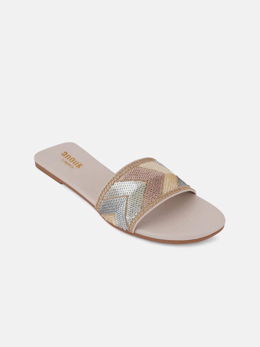Dhiyona AK Embellished Open Toe Flats
