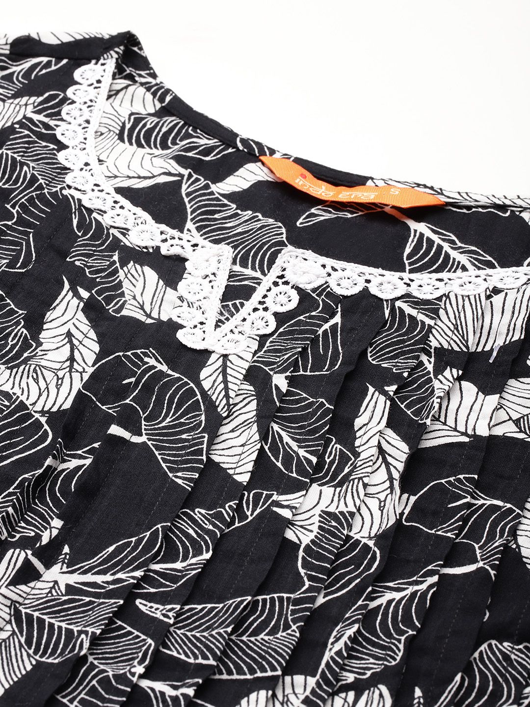 Dhiyona IE Printed Pleated Pure Cotton Tunic With Trousers