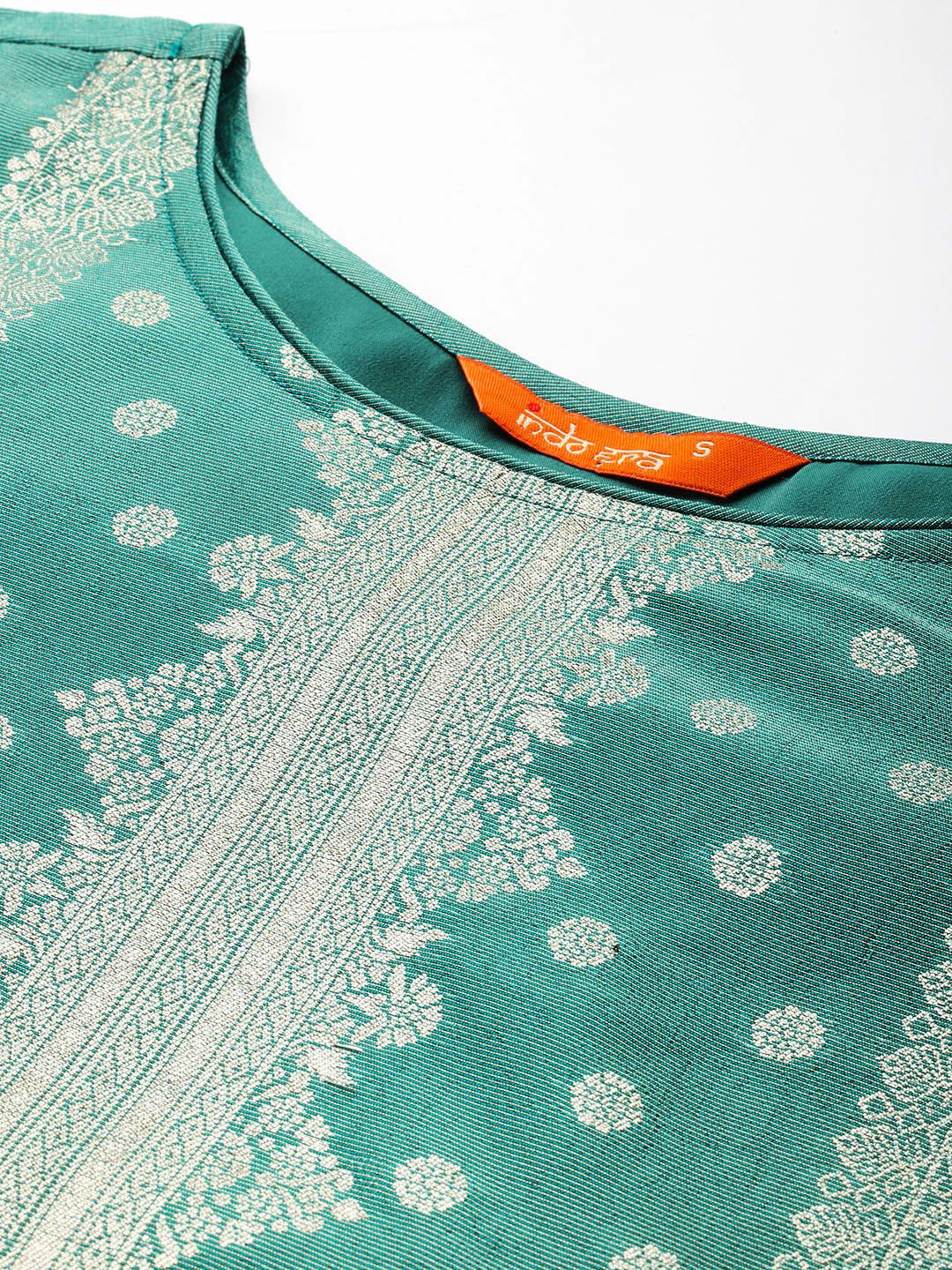Dhiyona IE Ethnic Motifs Pure Silk Kurta with Trousers & With Dupatta
