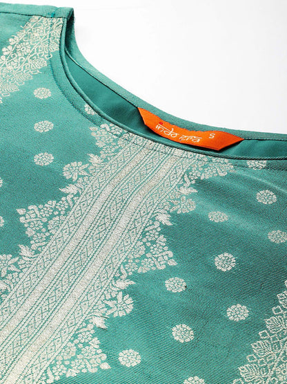 Dhiyona IE Ethnic Motifs Pure Silk Kurta with Trousers & With Dupatta