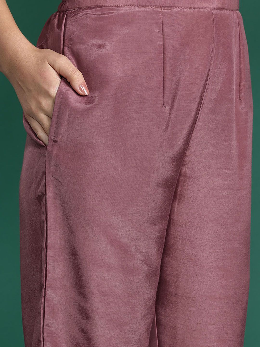 Ethnic Motifs Embroidered Sequinned Kurta With Trousers & Dupatta