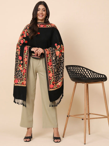 Dhiyona PA Ethnic Motifs Embroidered Shawl