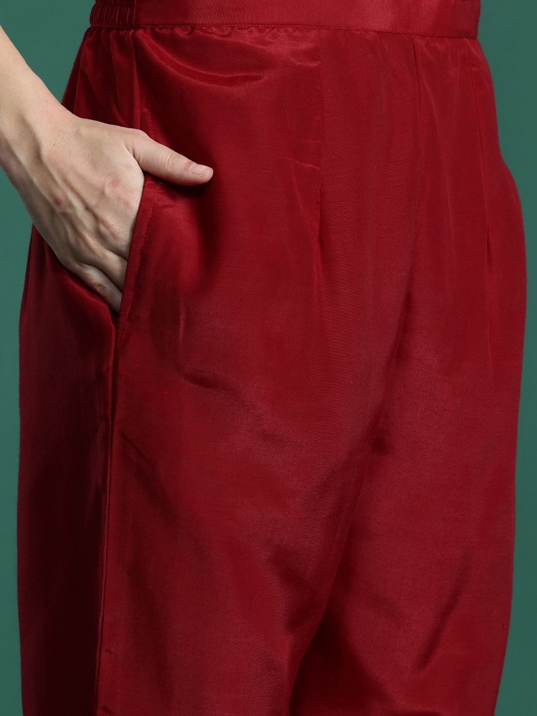 Floral Embroidered Sequinned Kurta with Trousers & With Dupatta