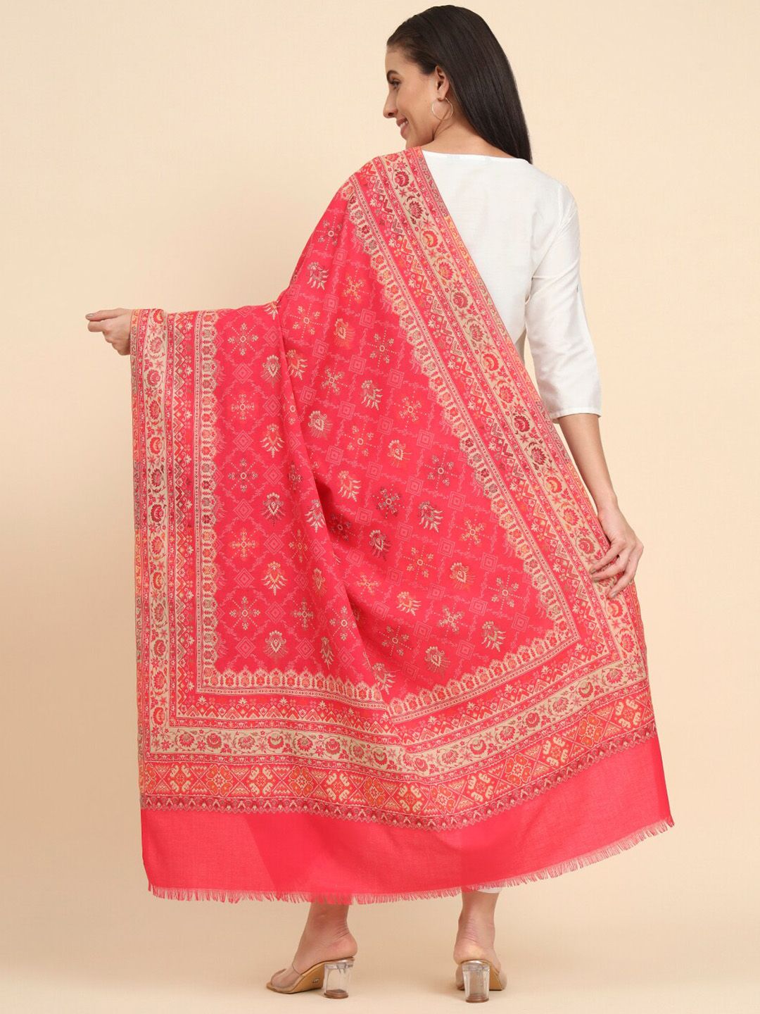 Dhiyona PA Jamawar Ethnic Motifs Woven Design Shawl