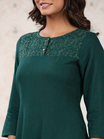 Dhiyona OD  Floral Yoke Design Thread Work Kurta