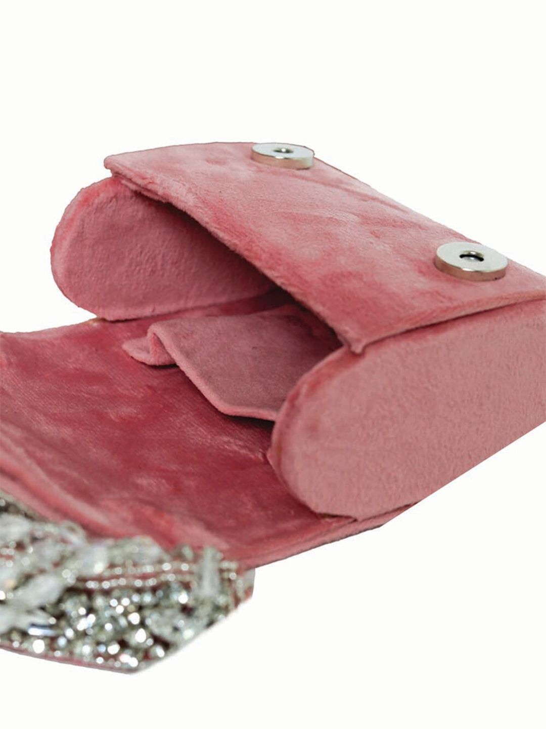 Dhiyona NR Women Rose & White Embroidered Box Clutch