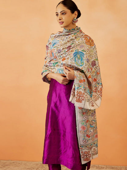 Dhiyona PA Women Floral Embroidered Shawl
